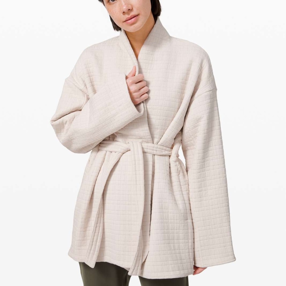 Beautiful Lululemon Serene Travels Wrap blazer jacket in Light Ivory